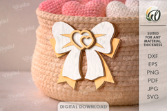 Valentine's Day Bows Bundle Laser Cut. Valentine Decor SVG Product Image 4