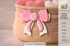Valentine's Day Bow Laser Cut. Valentine Decor SVG Product Image 1