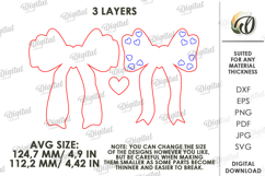 Valentine's Day Bow Laser Cut. Valentine Decor SVG Product Image 2