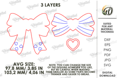 Valentine's Day Bow Laser Cut. Valentine Decor SVG Product Image 2