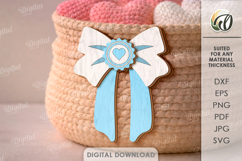 Valentine's Day Bow Laser Cut. Valentine Decor SVG Product Image 1