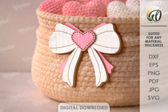 Valentine's Day Bow Laser Cut. Valentine Decor SVG Product Image 1