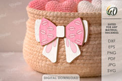 Valentine's Day Bow Laser Cut. Valentine Decor SVG Product Image 1