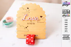 Valentine’s Day Bracelet Card Laser Cut|Slap Bracelet Holder Product Image 1