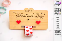 Valentine’s Day Bracelet Card Laser Cut|Slap Bracelet Holder Product Image 1