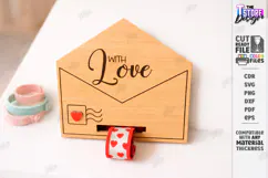 Valentine’s Day Bracelet Card Laser Cut|Slap Bracelet Holder Product Image 1