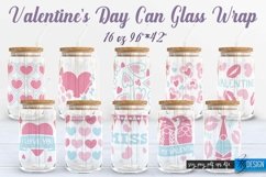 Valentine&#039;s Day Glass Can Wrap SVG|Love Can Glass Wrap SVG Product Image 1