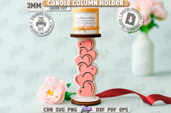 Valentine's Day Candle Column Holder Laser Cut|Hearts Shapes Product Image 1