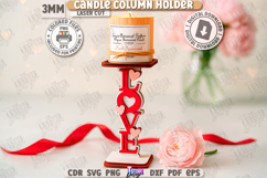 Valentine&#039;s Day Candle Column Holders Laser Cut Bundle| Love Product Image 3