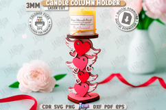 Valentine's Day Candle Column Holder Laser Cut|Hearts Shapes Product Image 1