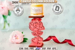Valentine's Day Candle Column Holder Laser Cut|Hearts Shapes Product Image 1