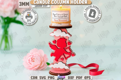 Valentine&#039;s Day Candle Column Holder Laser Cut|Hearts Shapes Product Image 1