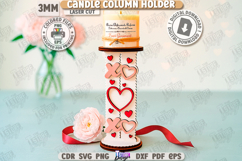 Valentine&#039;s Day Candle Column Holder Laser Cut|Hearts Shapes Product Image 1