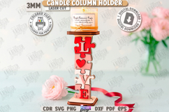Valentine&#039;s Day Candle Column Holders Laser Cut Bundle| Love Product Image 6
