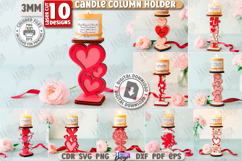 Valentine&#039;s Day Candle Column Holders Laser Cut Bundle| Love Product Image 1