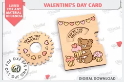 Valentine's Day Card Laser Cut. Greeting Card SVG Product Image 1