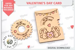 Valentine's Day Card Laser Cut. Greeting Card SVG Product Image 1