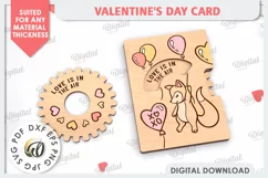 Valentine's Day Card Laser Cut. Greeting Card SVG Product Image 1