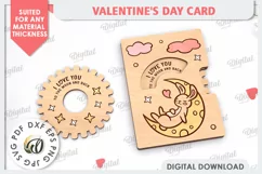 Valentine's Day Card Laser Cut. Greeting Card SVG Product Image 1
