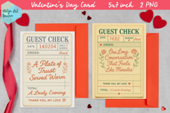 Cute Valentines day Card. Guest Check PNG Product Image 1