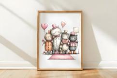 Valentine's Day Cat Parade Valentines Day PNG Product Image 3