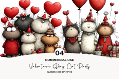Valentine's Day Cat Party Valentines Day PNG Product Image 1