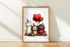 Valentine's Day Cat Party Valentines Day PNG Product Image 3