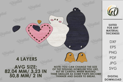 Valentine Character Tags Bundle Laser Cut. Valentine SVG Product Image 5