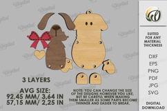 Valentine's Day Character Tag Laser Cut. Dog SVG Product Image 2