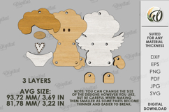 Valentine's Day Character Tag Laser Cut. Cupid SVG Product Image 2