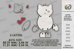 Valentine's Day Character Tag Laser Cut. Cat SVG Product Image 2