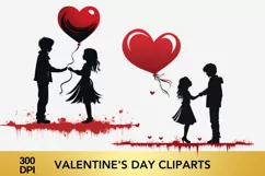 Valentine's Day Cliparts, Valentine's Day sublimation Product Image 2