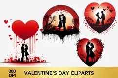 Valentine's Day Cliparts, Valentine's Day sublimation Product Image 1