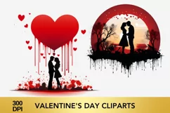 Valentine's Day Cliparts, Valentine's Day sublimation Product Image 3