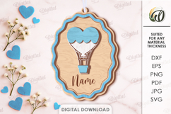 Valentine Coquette Tag Laser Cut. Valentine Gift Tag SVG Product Image 1