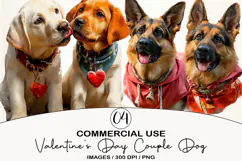 Valentine's Day Couple Dog Clipart Sublimation PNG Product Image 1