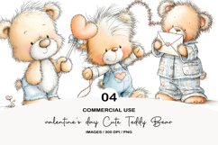 Valentine&#039;s day Cute Teddy Bear PNG Product Image 1