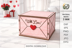 Valentine's Day Gift Box Laser Cut. Decorative Box SVG Product Image 1