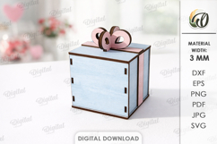 Valentine's Day Gift Box Laser Cut. Decorative Box SVG Product Image 1