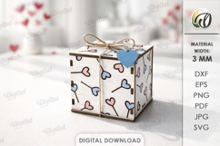 Valentine's Day Gift Box Laser Cut. Decorative Box SVG Product Image 1