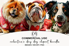 Valentine's Day Couple Dog Clipart Sublimation PNG Product Image 1