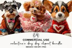 Valentine's Day Couple Dog Clipart Sublimation PNG Product Image 1