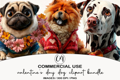 Valentine's Day Couple Dog Clipart Sublimation PNG Product Image 1