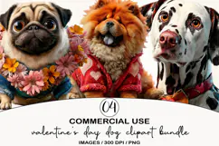 Valentine's Day Couple Dog Clipart Sublimation PNG Product Image 1