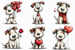 Valentine’s Day Dogs Clip art ,Valentines Sublimation Design Product Image 2