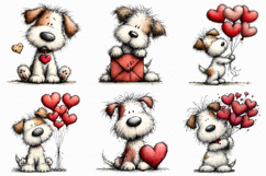 Valentine’s Day Dogs Clip art ,Valentines Sublimation Design Product Image 5