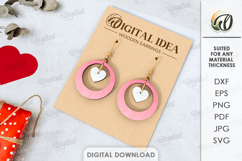 Valentine Drop Earrings Bundle Lasercut. Dangle Earrings SVG Product Image 2