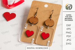 Valentine&#039;s Day Earrings Laser Cut. Drop Earrings SVG Product Image 1