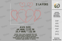 Valentine&#039;s Day Earrings Laser Cut. Drop Earrings SVG Product Image 2