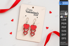 Valentine's Day Earrings Laser Cut Bundle|Hearts Shapes|Love Product Image 2